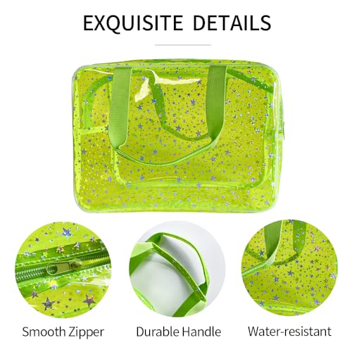 TotePrint Yellow Star Large Cosmetic Bag and Travel Pouch with HandleDurable MaterialZipper DesignIdeal for MakeupTravel Essentials - Image 3