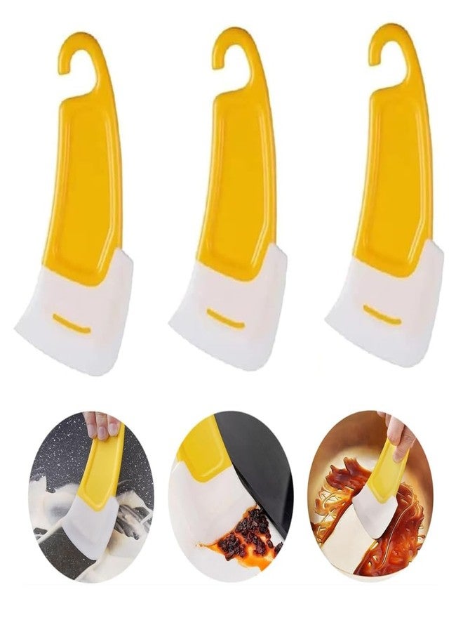 Newvent® 3Pcs Small Silicone Pan Scraper | Non-Stick Dish Washing Scraper for Pan, Pot | Reusable Dish Washing Scraper | Dish Cleaning Spatula Scraper | Non-Scratch Kitchen Cleaning Scraper - Image 1
