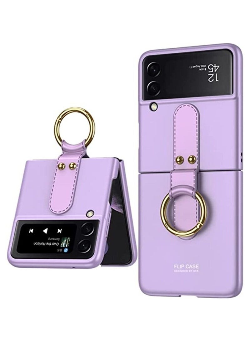 GKK For Samsung Galaxy Z Flip 4 Ultra Thin With Ring (Purple) 