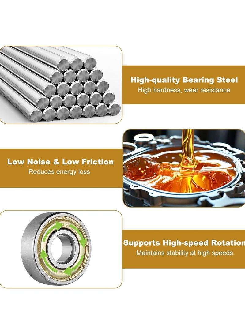 20 Packs 608zz Ball Bearing,Double Shielded Ball Bearings,for skateboards, scooters, inline skates, 8mm x 22mm x 7mm - Image 3