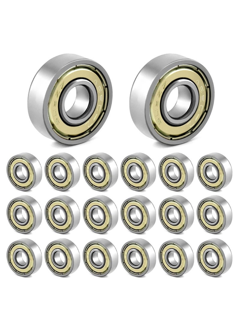 20 Packs 608zz Ball Bearing,Double Shielded Ball Bearings,for skateboards, scooters, inline skates, 8mm x 22mm x 7mm - Image 1