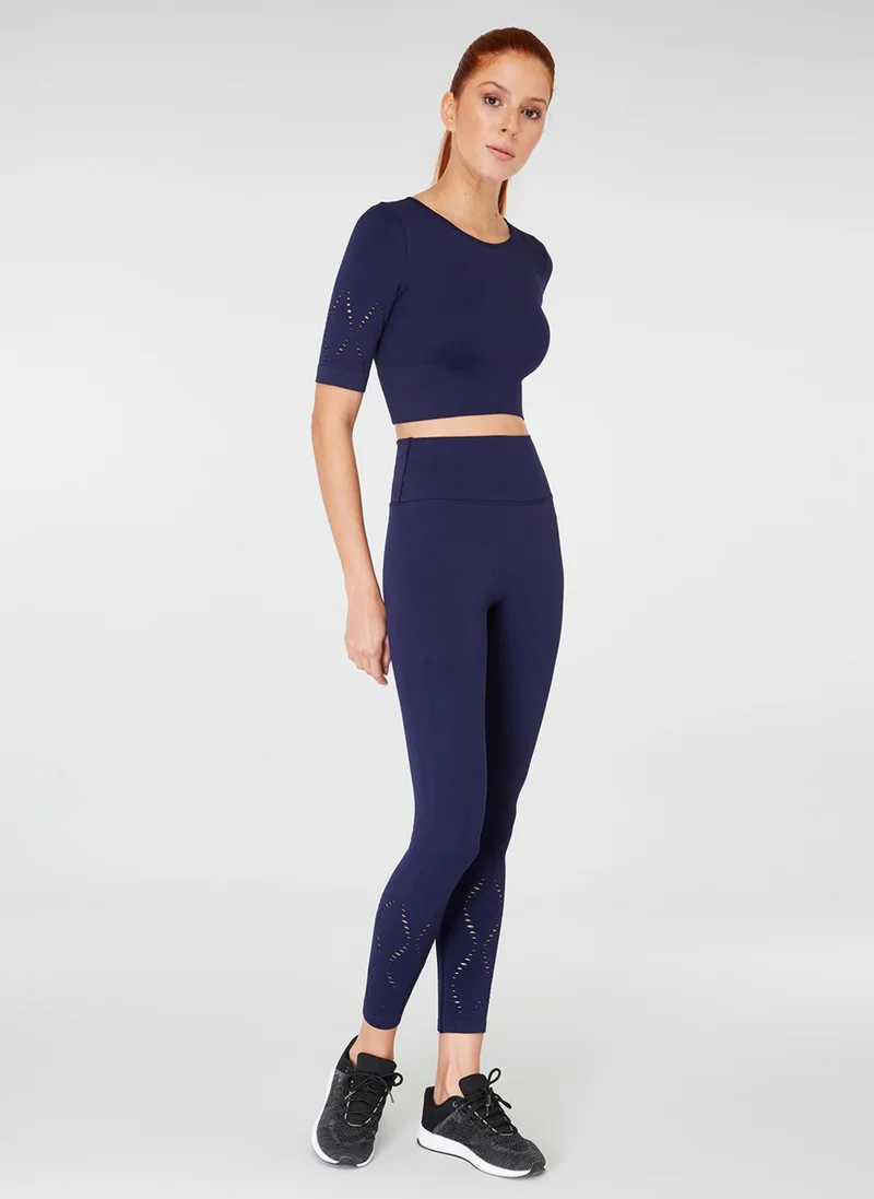 Jerf Naples Short Sleeve Crop Top Econyl Navy