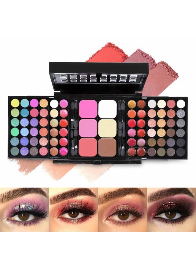 BONNIE CHOICE All in One Makeup Valentine's Day Gifts Kit for Women, Professional 78 Colors Combination Palette Makeup Set Include 48 Eyeshadow,18 Lip Gloss,3 Blusher,6 Concealer,3 Contour Powder,8 Brushes,1 Mirror  - Image 1