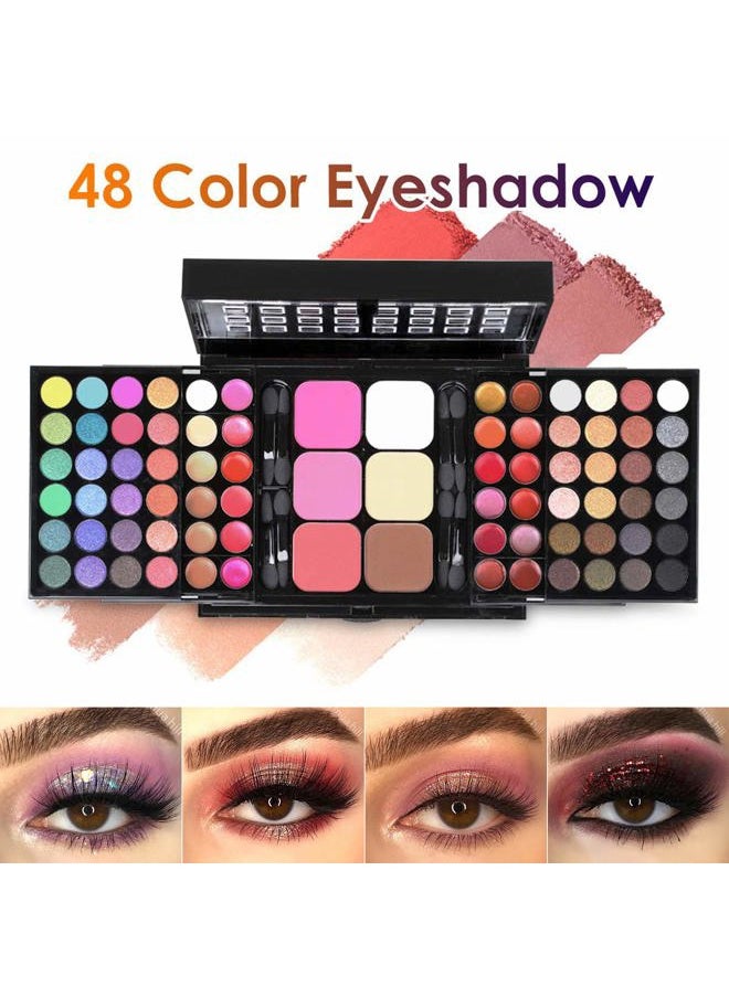 BONNIE CHOICE All in One Makeup Valentine's Day Gifts Kit for Women, Professional 78 Colors Combination Palette Makeup Set Include 48 Eyeshadow,18 Lip Gloss,3 Blusher,6 Concealer,3 Contour Powder,8 Brushes,1 Mirror  - Image 3