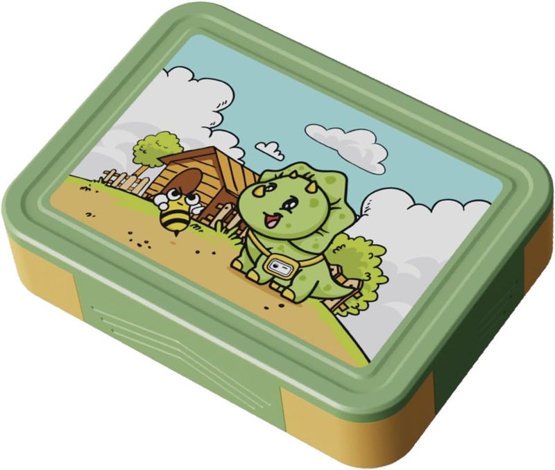 PEARL Kids Large Plastic Bento Lunch Box - Dino Design, BPA-Free, Leakproof, Spacious Lunch Container for Kids - Image 1