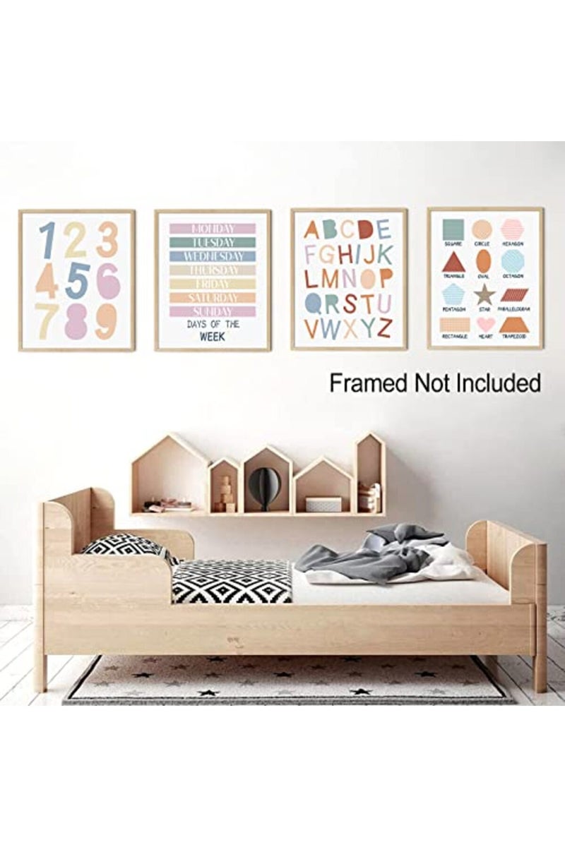 LIYAOLI Abc Wall Decor Boho Rainbow Nursery Decor Playroom Wall Decor 11 x 14 inch Set of 6 Unframed Art Prints - Image 3
