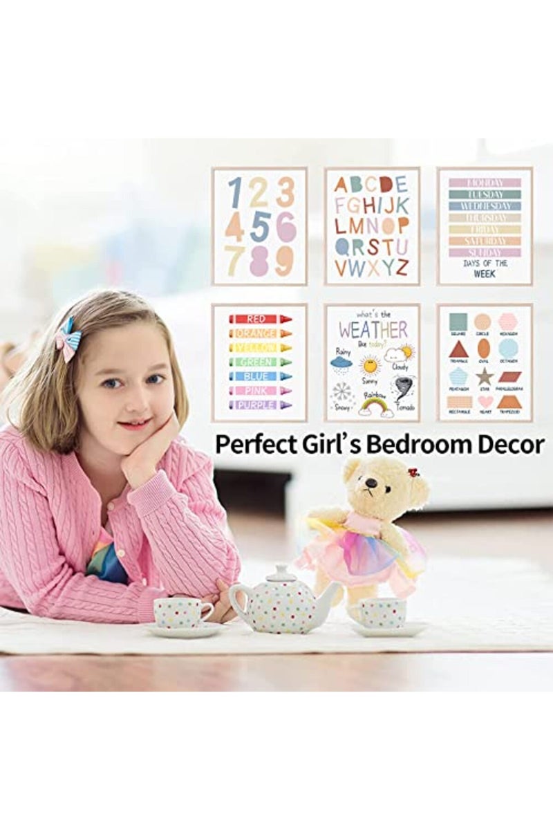 LIYAOLI Abc Wall Decor Boho Rainbow Nursery Decor Playroom Wall Decor 11 x 14 inch Set of 6 Unframed Art Prints - Image 4