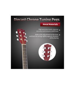 Megarya 41 Inch Wine Red Color Acoustic Guitar for Beginner Adult, 41 Inch Kids Students Cutaway Acustica Guitarra with Gig Bag  - Image 4