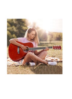 Megarya 41 Inch Wine Red Color Acoustic Guitar for Beginner Adult, 41 Inch Kids Students Cutaway Acustica Guitarra with Gig Bag  - Image 5