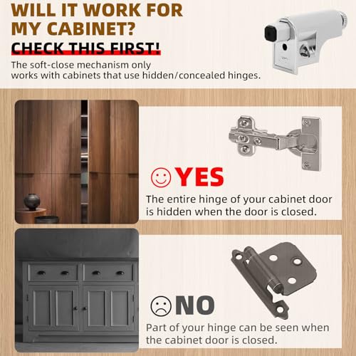 Dgavxa 10 Pcs Soft Close Cabinet Door Damper, Soft Close Dampers for Cabinet Doors/Wardrobe/Kitchen/Bookcases, Hydraulic Cabinet Buffer Damper, Silent Door Closing, with self-Closing Mechanism - Image 4