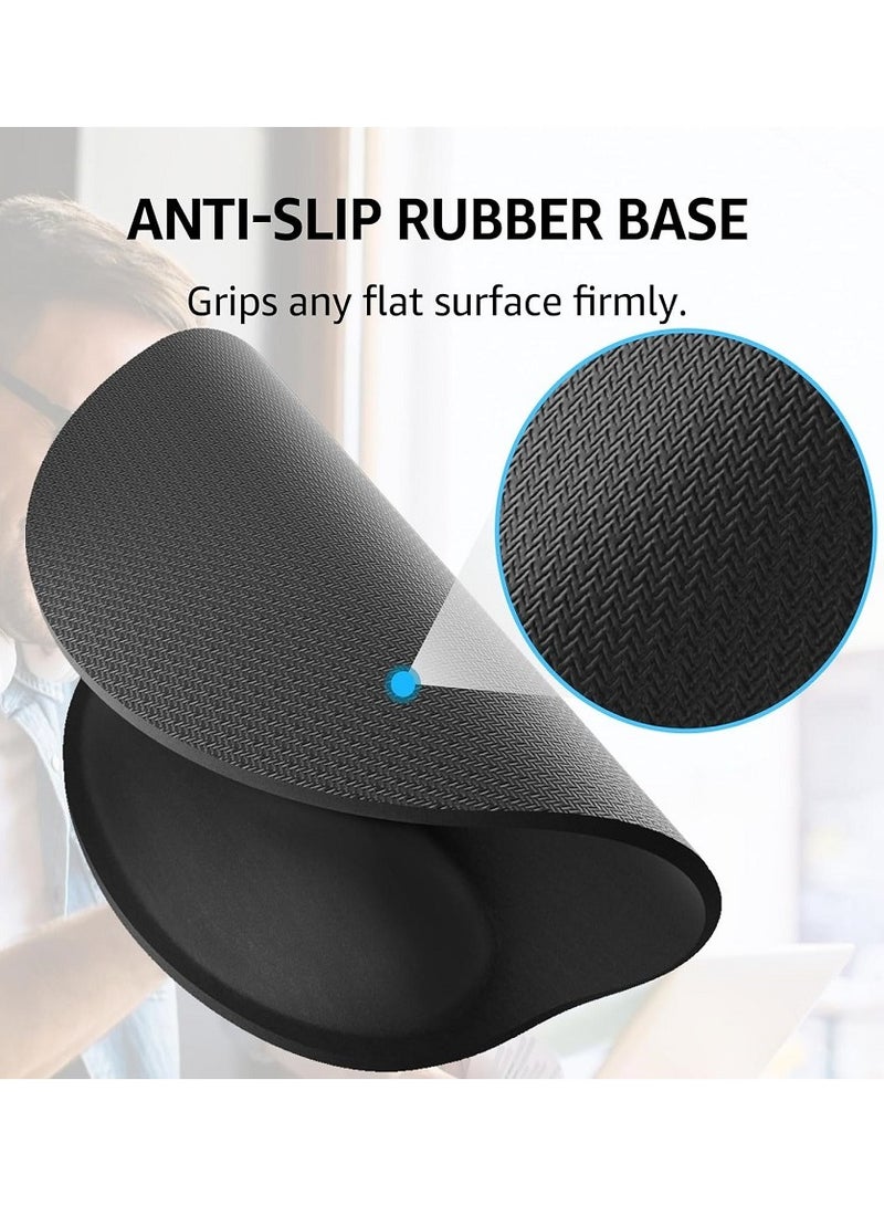 مسند معصم مريح للوحة المفاتيح، وسادة ماوس من إسفنج الذاكرة مع مسند معصم للوحة مفاتيح الكمبيوتر، مجموعة وسادة ماوس لسهولة الكتابة وتخفيف الألم للمكتب والمنزل، لون أسود - Image 4