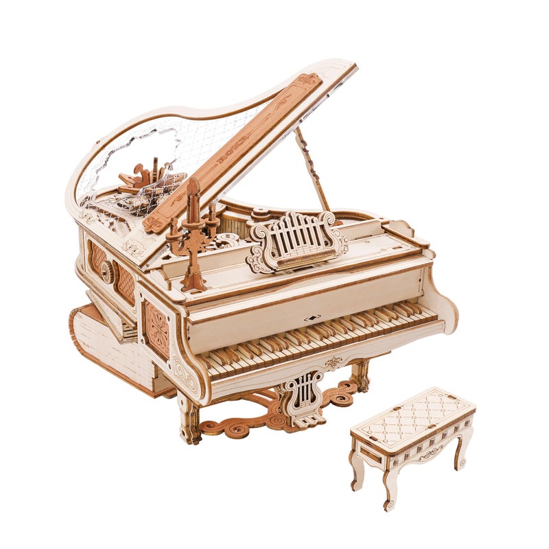 ROKR 3D Wooden Puzzles for Adults 223pcs Piano Model Kit 1:20 Scale Building Puzzles Wooden Music Box Unique Gift for Men Women Hobbies for Birthday Christmas - Image 1