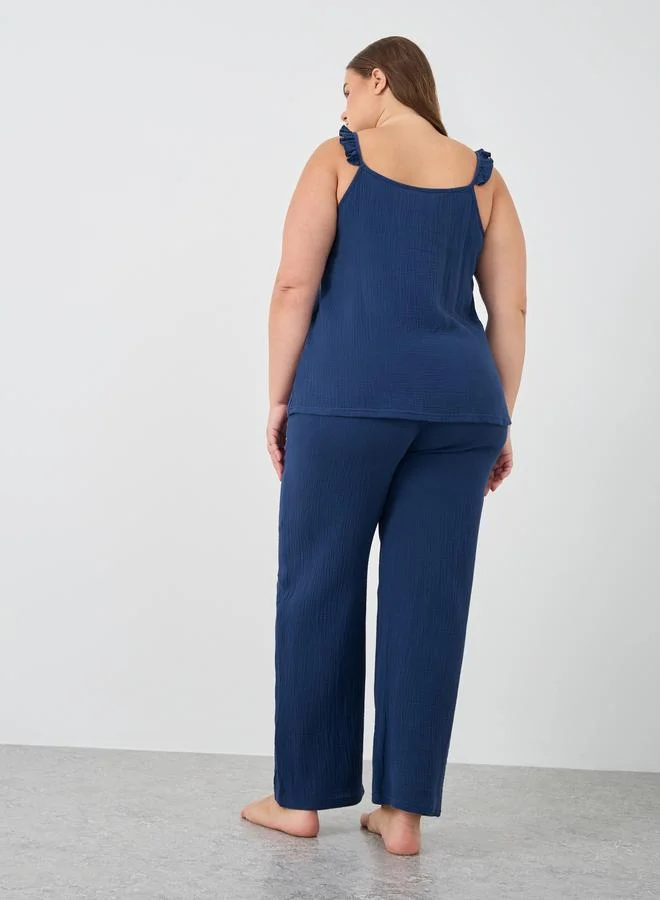 Styli Styli Plus Size Strappy Cami Top and Pyjama Set