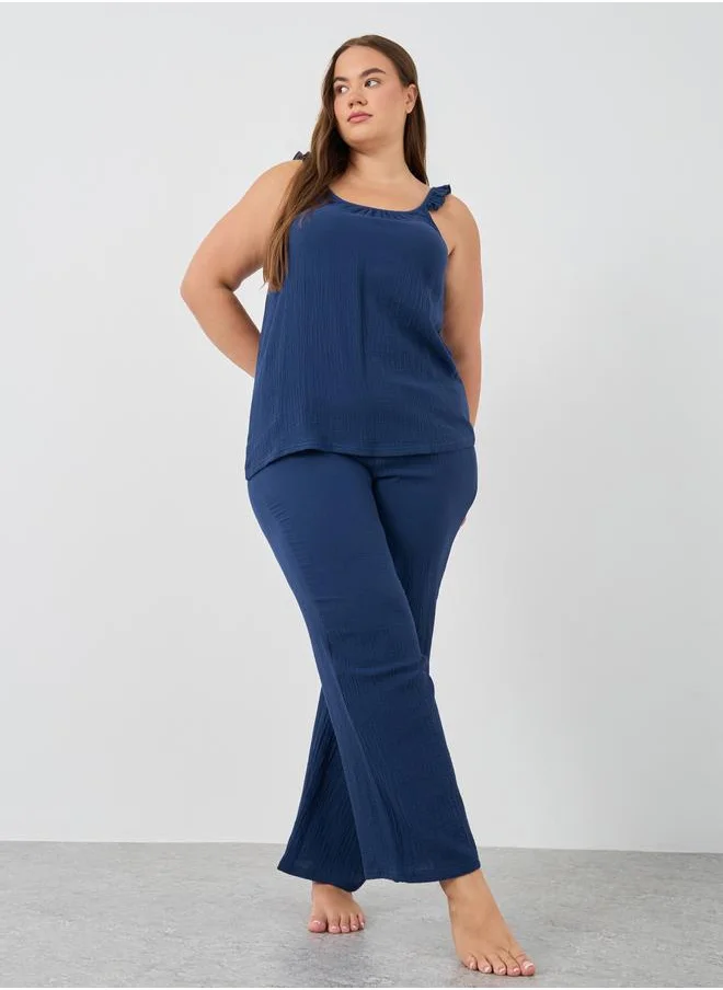 Styli Styli Plus Size Strappy Cami Top and Pyjama Set