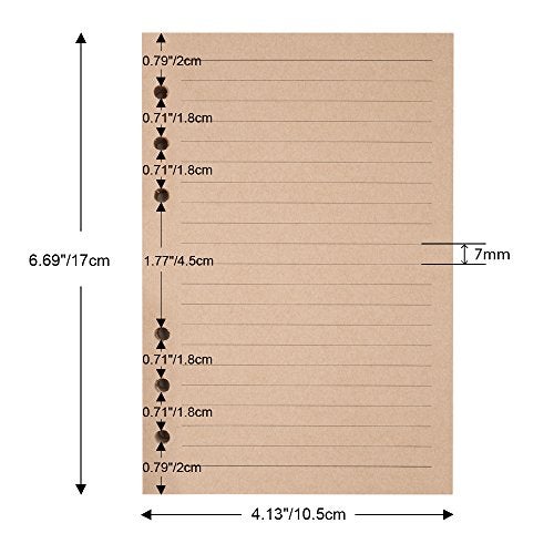 MaleDen Refills Lined Paper, MALEDEN Refillable A6 Paper for 5x7 Journal Notebook Inserts 200 Lined Pages - Image 2