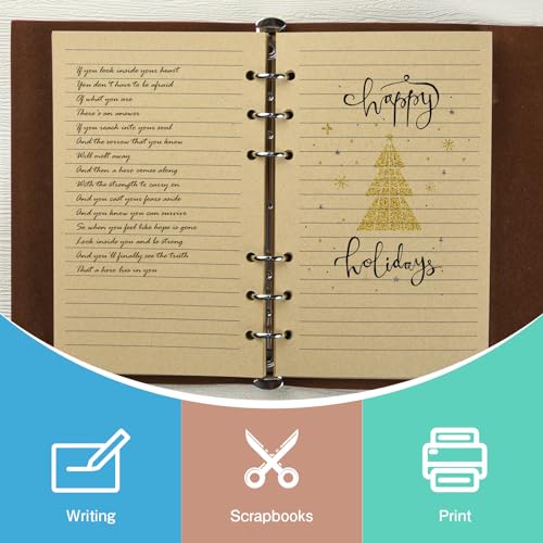 MaleDen Refills Lined Paper, MALEDEN Refillable A6 Paper for 5x7 Journal Notebook Inserts 200 Lined Pages - Image 5