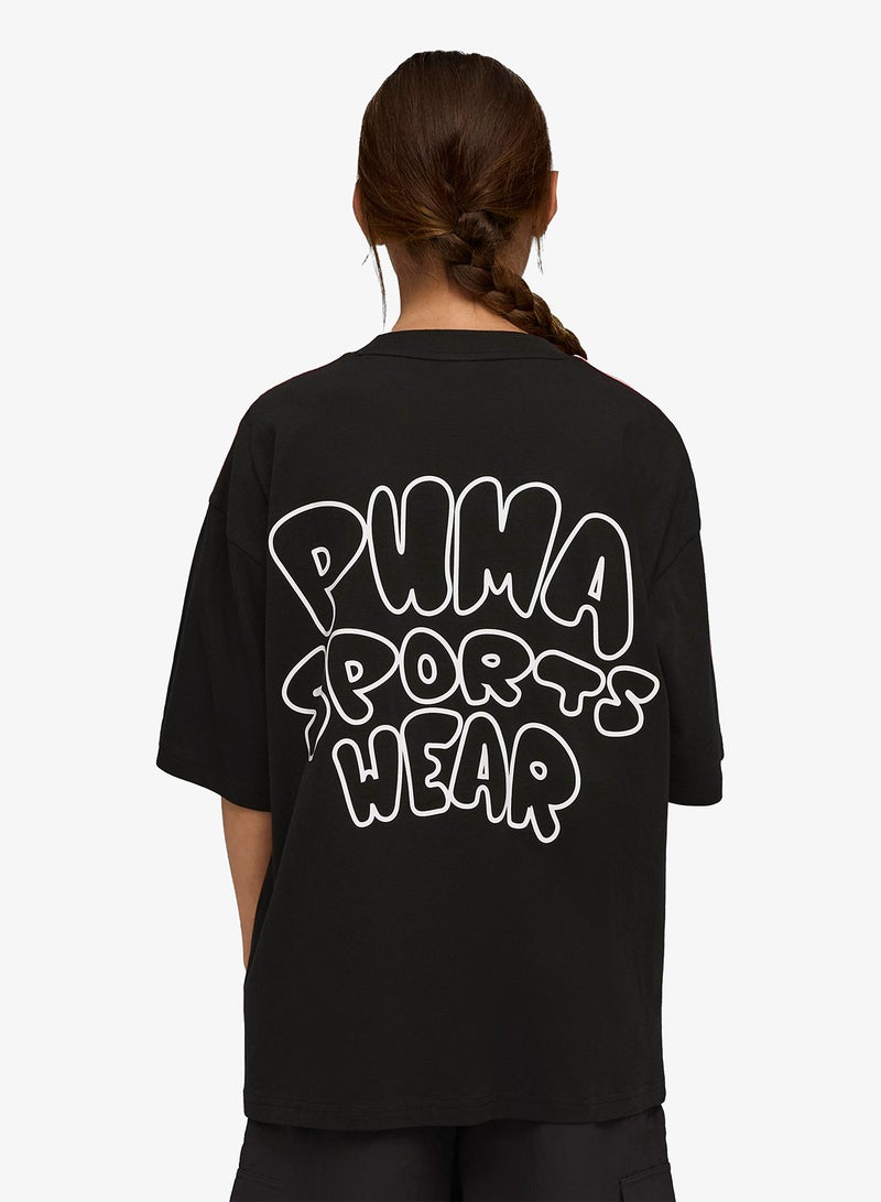 بوما تيشيرت شبابي واسع بطبعة سحاب مضيء - Image 2