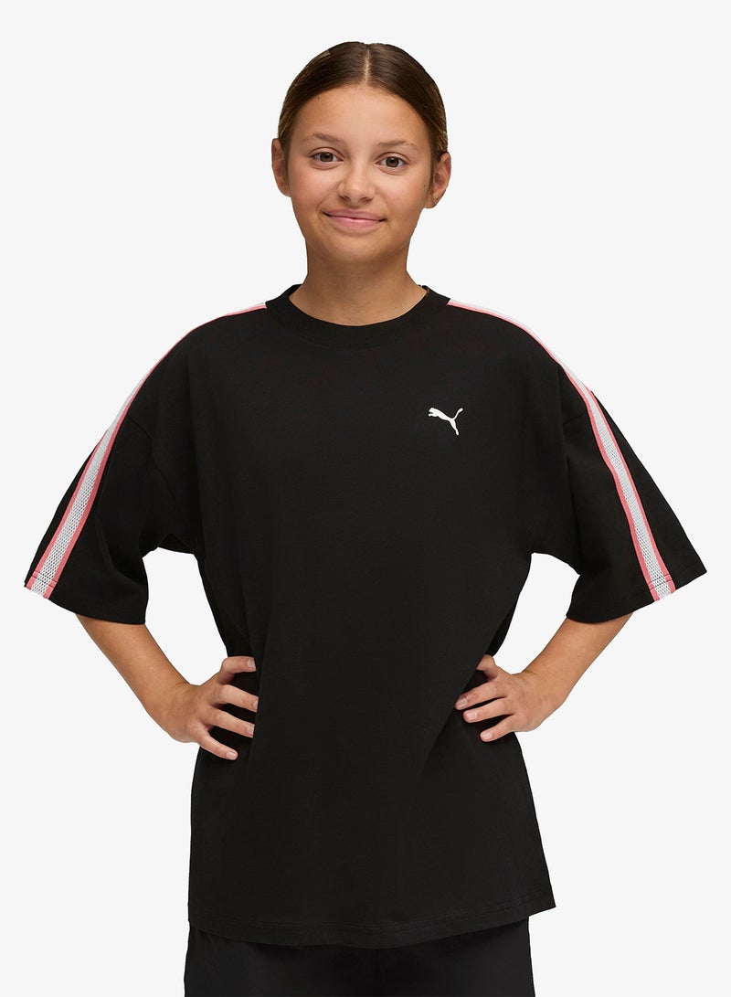 بوما تيشيرت شبابي واسع بطبعة سحاب مضيء - Image 1