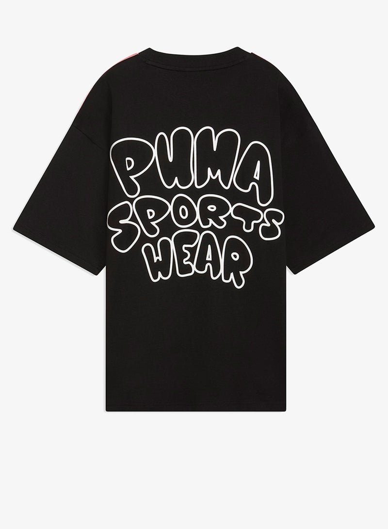 بوما تيشيرت شبابي واسع بطبعة سحاب مضيء - Image 4