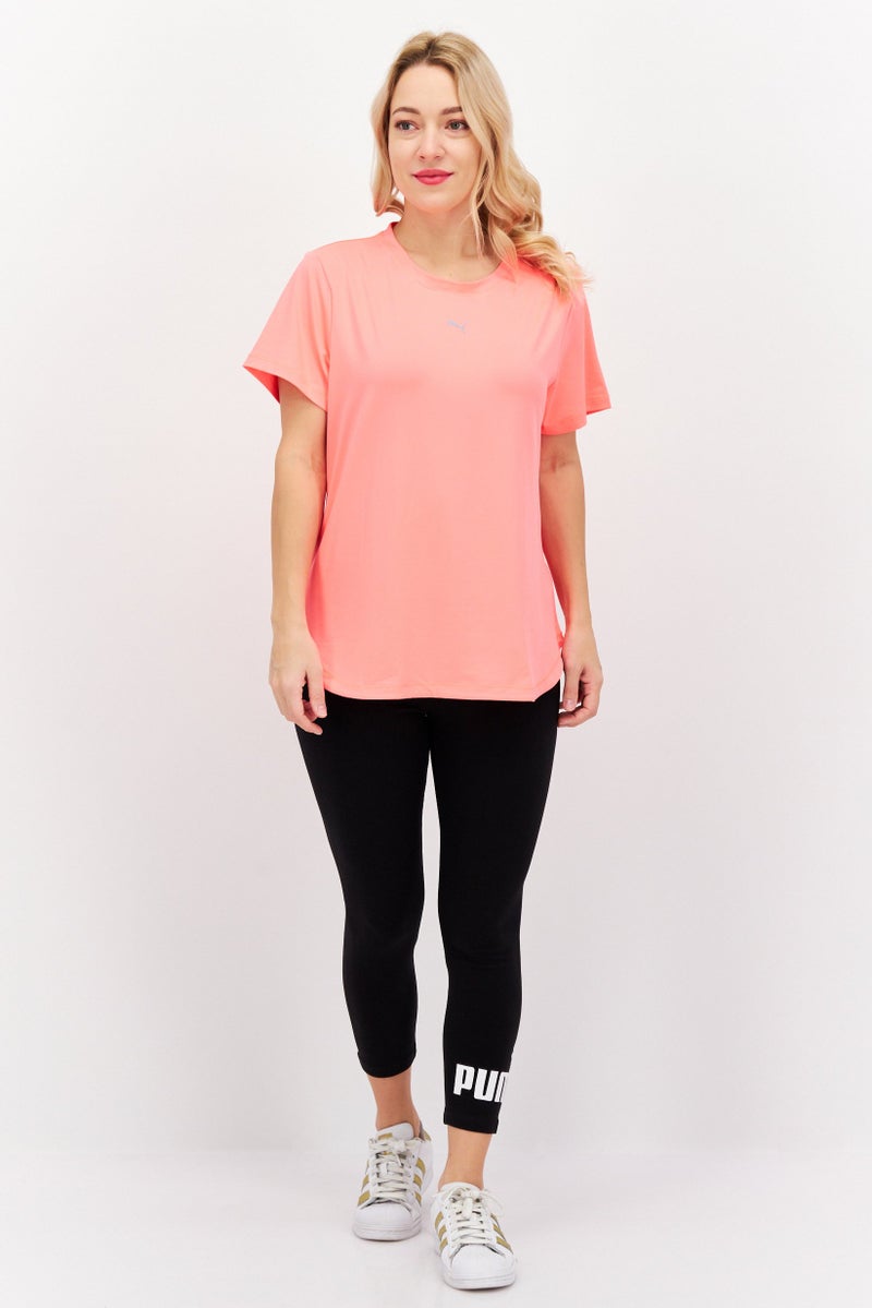 PUMA Women Sportswear Fit Brand Logo Training T-Shirt, Coral - Image 3