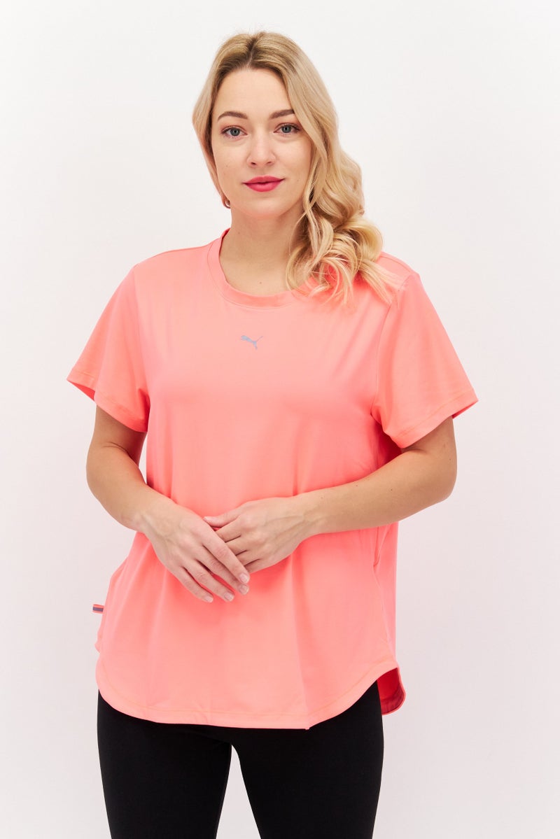 PUMA Women Sportswear Fit Brand Logo Training T-Shirt, Coral - Image 1