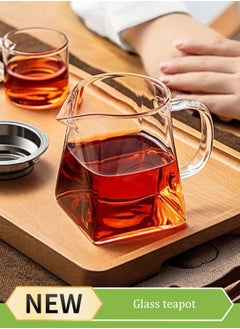 550 ml Square Glass Teapot Tea Pot for using alone Clear Teapot Easy Clean Borosilicate Glass Teapot for Glass Teapots for Blooming Tea Loose Tea Flowering Tea