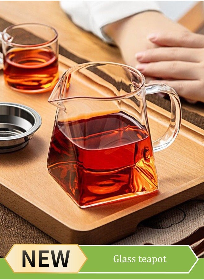 Generic - 550 ml Square Glass Teapot Tea Pot for using alone Clear Teapot Easy Clean Borosilicate Glass Teapot for Glass Teapots for Blooming Tea Loose Tea Flowering Tea - Image 1