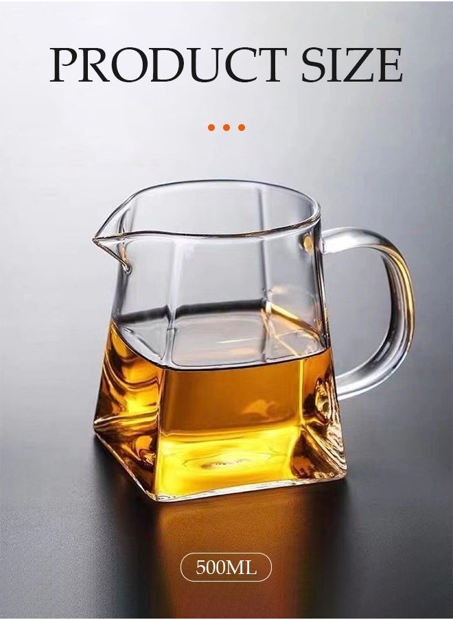 Generic - 550 ml Square Glass Teapot Tea Pot for using alone Clear Teapot Easy Clean Borosilicate Glass Teapot for Glass Teapots for Blooming Tea Loose Tea Flowering Tea - Image 1