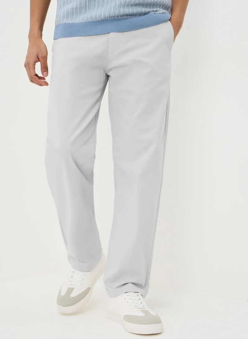 ماتلان Light Grey Straight Fit Chinos