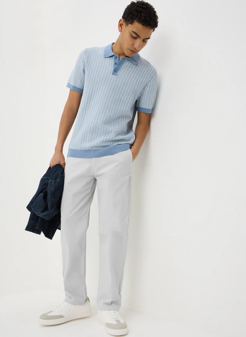ماتلان Light Grey Straight Fit Chinos