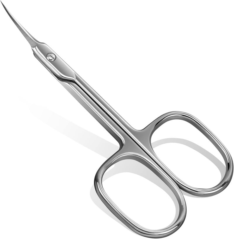 CGBE Cuticle Scissors with Curved Tip Stainless Steel Cuticle Scissors Extra Fine Super Sharp Small Pointed Beauty Cuticle Cutter for Trimming Cuticles Eyebrows Eyelashes and Dry Skin