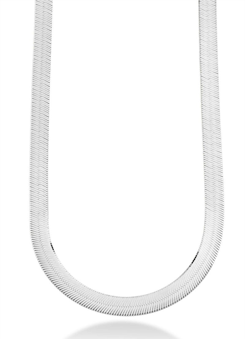 Miabella Solid 925 Sterling Silver Italian 10mm Wide Herringbone Chain Necklace for Women Men | Made in Italy (Length 18 Inches) - Image 1