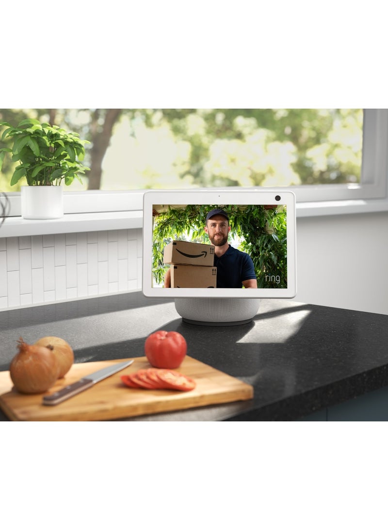 Amazon Ev Show 10 | 10" HD smart display with motion, bluetooth  Use your voice to control smart home devices, play music or the Quran, & more (speaks English & Khaleeji) white - Image 2