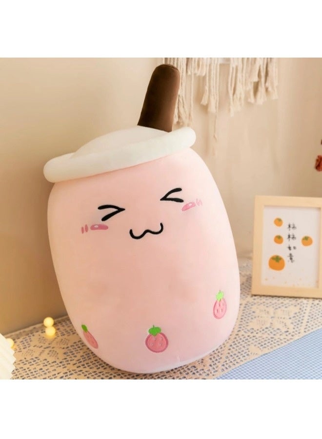Strawberry Boba Plushies - Kawaii Pink Bubble Tea Stuffed Animals- Soft Squishy Milk Tea Plush Cuddle Pillow- Adorable Plushie Food Toys for Kids-Plushies Gift for Easter Basket - Image 3