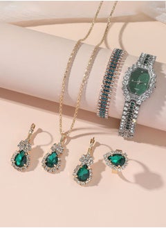 Generic 5 in 1 Women's Necklace,Watch,earring Gift Set,Quartz Watch,Women Watch Business Gifts Unique Wristwatch,Holiday Gifts,Birthday Gifts  - Image 3