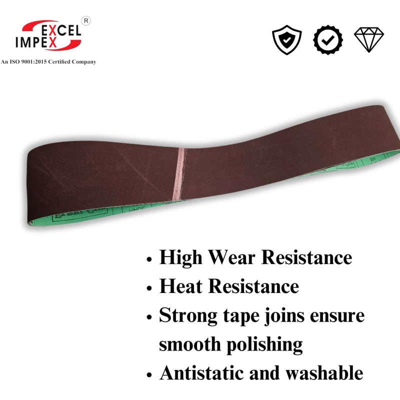 EXCEL IMPEX Excel Glass Grinding Belt Set of 5 (180Grits) For Smooth Polishing, Grinding - Image 3