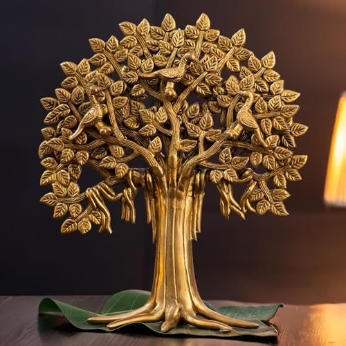 The Advitya Brass Kalpavriksha Tree|Festive Decor Diwali Gift Home Decoration Item for Living Room |Showpiece Decorative Item|Diwali Decoration Item|House Warming Gift|Show Piece|(12in.) - Image 1