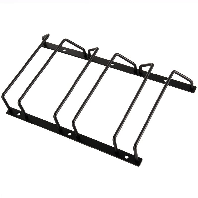 Dianoo 18cm Black Wine Glass Rack Under Cabinet Hanging Stemware Holder For Bar Dining Room 3 Rows