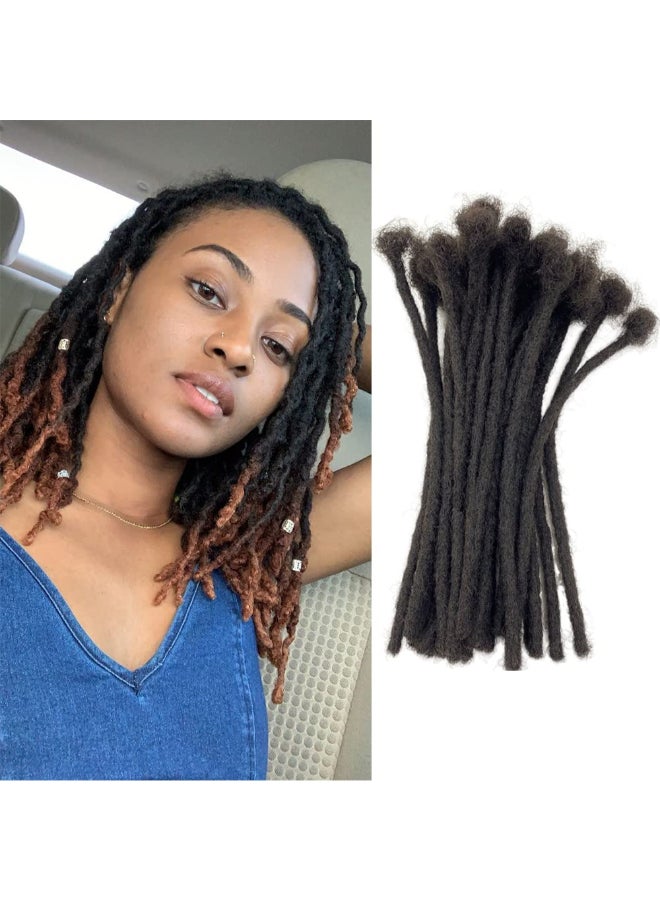 MIUULAAR 12 Inch 60 Strands Loc Extension Human Hair 02cm Thickness Natural Black Full Handmade Permanent Locs Can Be Dyed and Bleached for Women Men Kids Dreadlock Extensions Real Human Hair - Image 2