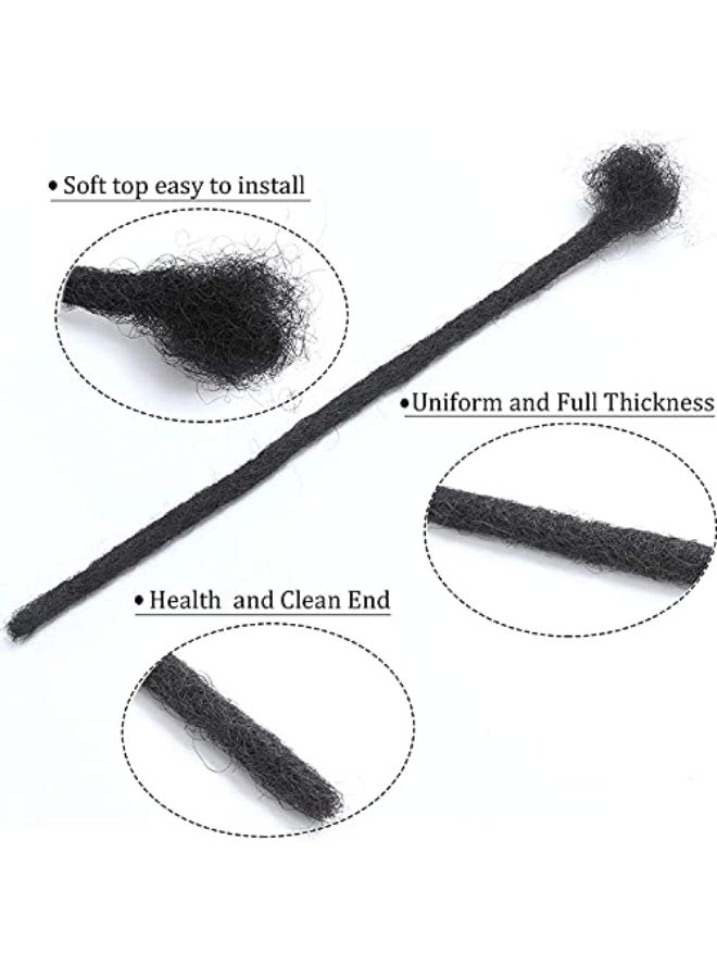 MIUULAAR 12 Inch 60 Strands Loc Extension Human Hair 02cm Thickness Natural Black Full Handmade Permanent Locs Can Be Dyed and Bleached for Women Men Kids Dreadlock Extensions Real Human Hair - Image 4