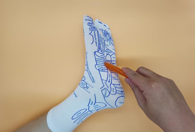 Broman Reflexology Socks with Acupressure Pen with Gua Sha End,Foot Pain Relief Remedy,Men's Size - Image 5