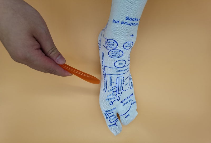 Broman Reflexology Socks with Acupressure Pen with Gua Sha End,Foot Pain Relief Remedy,Men's Size - Image 3