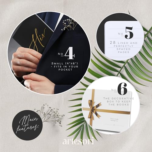 ARTESORI Premium Wedding Vow Book for Her & Him, Soft Touch, Gold Foil, 28 Lined Pages, Wedding Vow Books His and Hers, Wedding Essentials, Wedding Registry Ideas, His and Hers Gifts [White & White] - Image 5