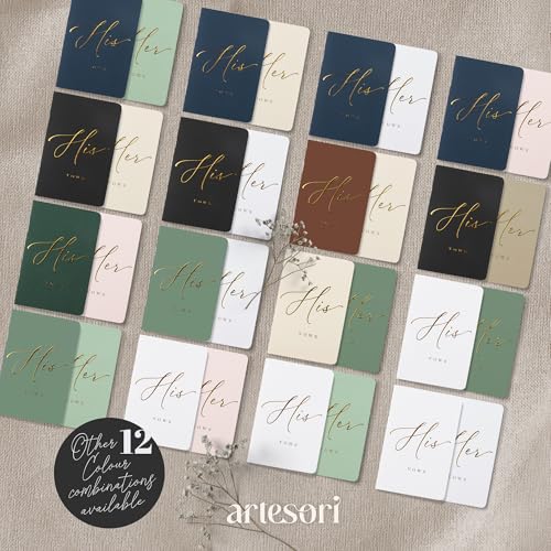 ARTESORI Premium Wedding Vow Book for Her & Him, Soft Touch, Gold Foil, 28 Lined Pages, Wedding Vow Books His and Hers, Wedding Essentials, Wedding Registry Ideas, His and Hers Gifts [White & White] - Image 3