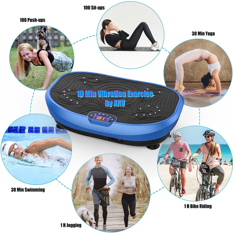 AXV Vibration Plate Exercise Machine Whole Body Workout Music Vibrate Fitness Platform Lymphatic Drainage Machine for Weight Loss Shaping Toning Wellness Home Gyms Workout - Image 2