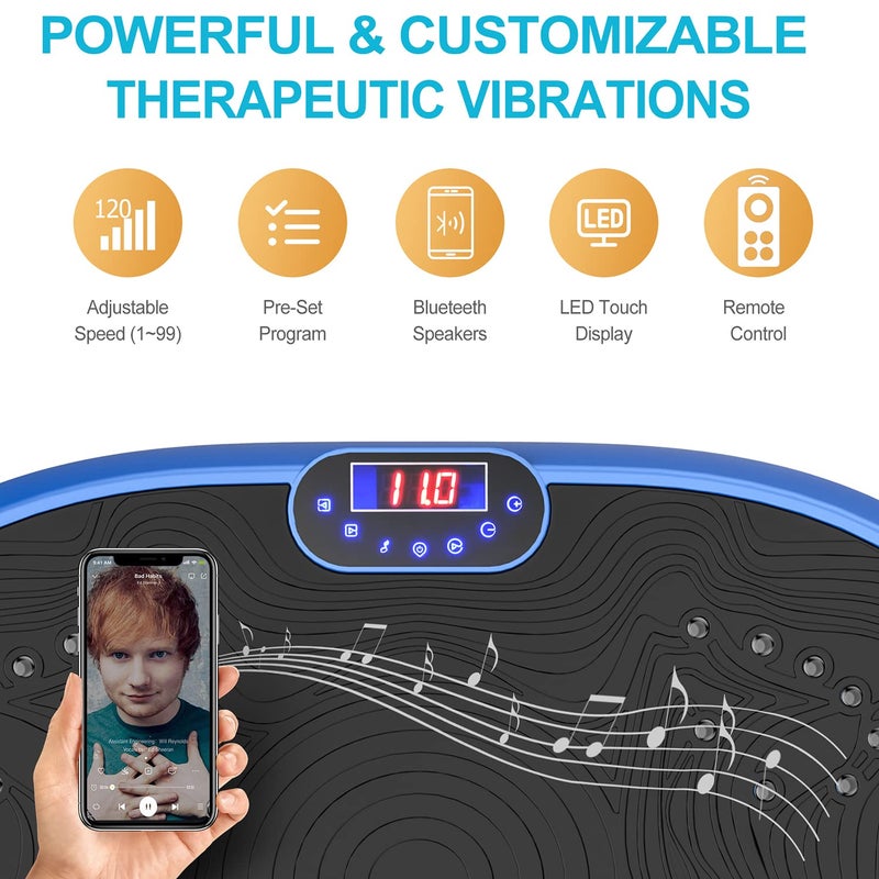 AXV Vibration Plate Exercise Machine Whole Body Workout Music Vibrate Fitness Platform Lymphatic Drainage Machine for Weight Loss Shaping Toning Wellness Home Gyms Workout - Image 5