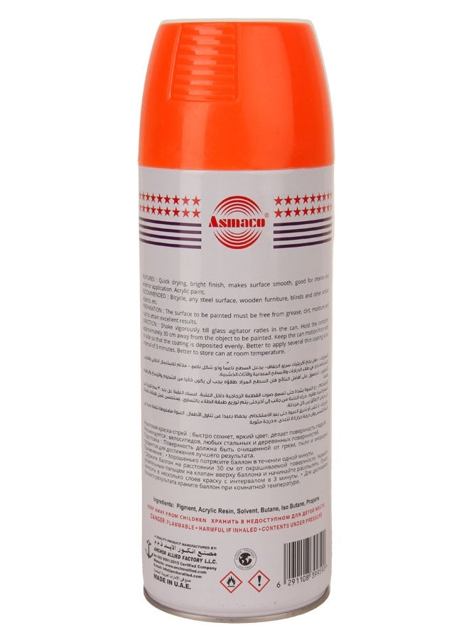 Asmaco G6000 Multi-Purpose Spray Paint 400ml – Orange Color with High-Quality Finish for Interior and Exterior Use - Image 2