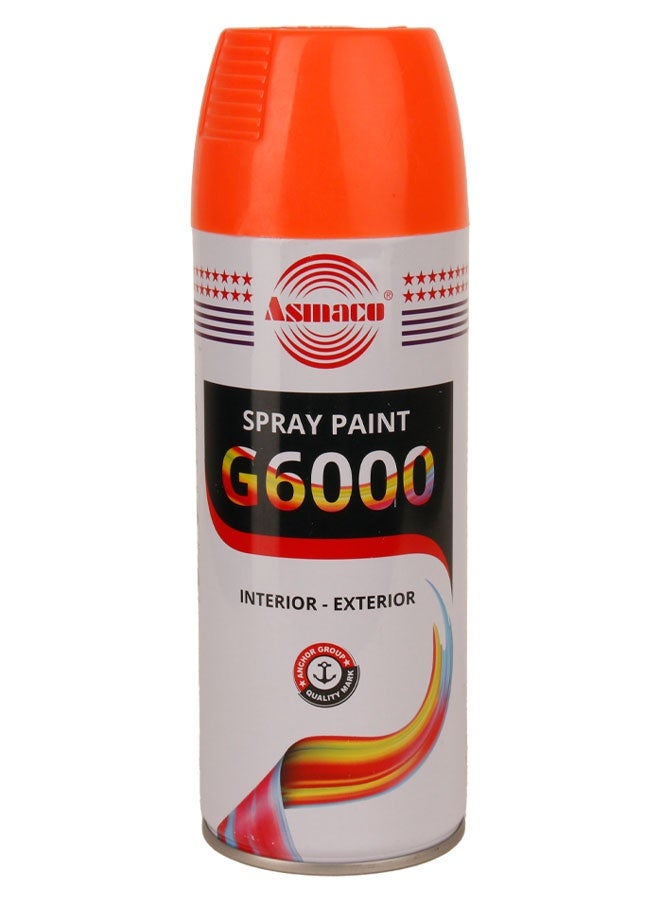 Asmaco G6000 Multi-Purpose Spray Paint 400ml – Orange Color with High-Quality Finish for Interior and Exterior Use - Image 1