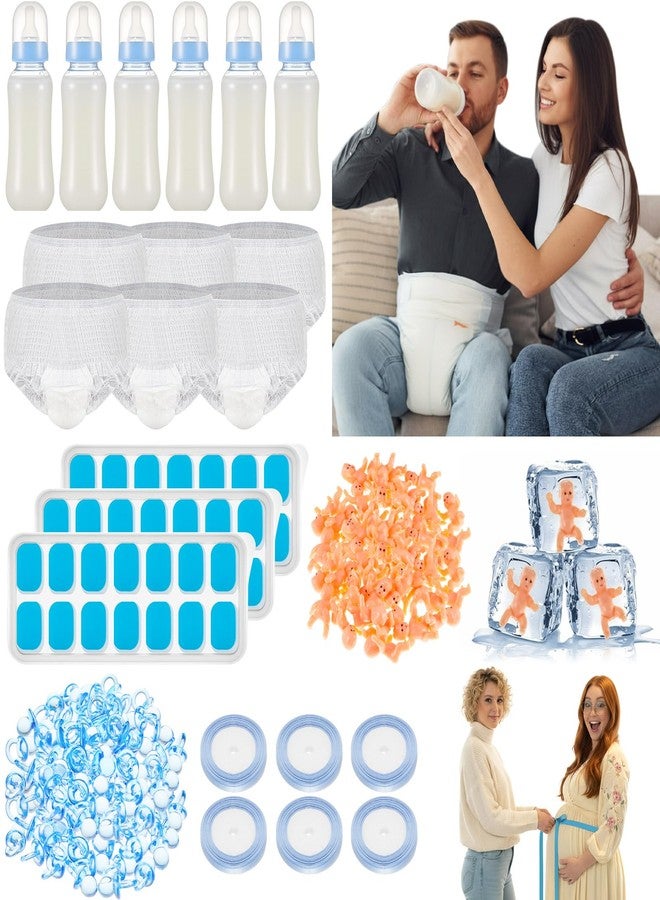 AceOrbit 121 Pcs Baby Shower Games 4 Game My Water Broke How Big Is Mommys Belly Funny Plastic Bottle Chug Diaper Gift for Gender Reveal Bridal Party Supplies - Image 1