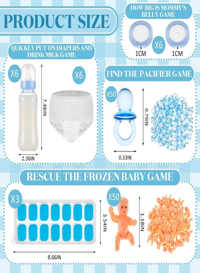 AceOrbit 121 Pcs Baby Shower Games 4 Game My Water Broke How Big Is Mommys Belly Funny Plastic Bottle Chug Diaper Gift for Gender Reveal Bridal Party Supplies - Image 2
